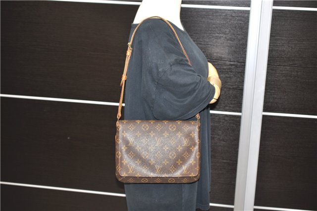 Authentic Louis Vuitton Monogram Musette Tango Shoulder Bag M51257 LV 0319D