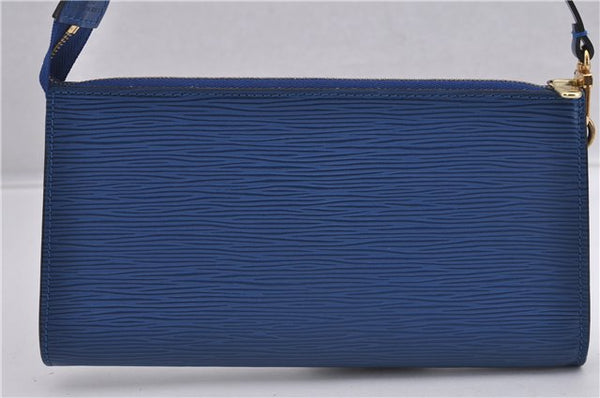 Authentic Louis Vuitton Epi Pochette Accessoires Pouch Blue M52945 LV 0319F