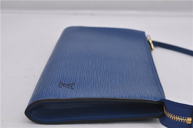 Authentic Louis Vuitton Epi Pochette Accessoires Pouch Blue M52945 LV 0319F