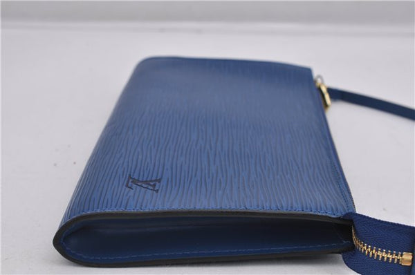 Authentic Louis Vuitton Epi Pochette Accessoires Pouch Blue M52945 LV 0319F