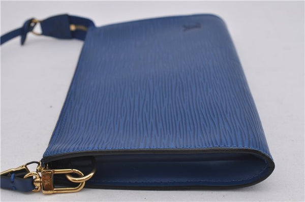 Authentic Louis Vuitton Epi Pochette Accessoires Pouch Blue M52945 LV 0319F