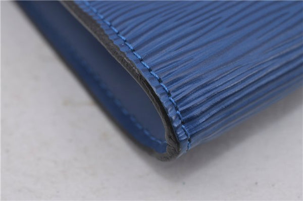 Authentic Louis Vuitton Epi Pochette Accessoires Pouch Blue M52945 LV 0319F