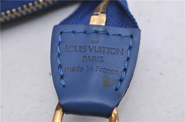 Authentic Louis Vuitton Epi Pochette Accessoires Pouch Blue M52945 LV 0319F