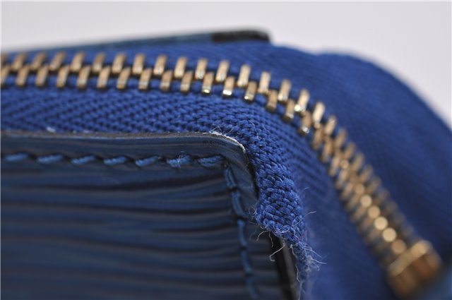 Authentic Louis Vuitton Epi Pochette Accessoires Pouch Blue M52945 LV 0319F