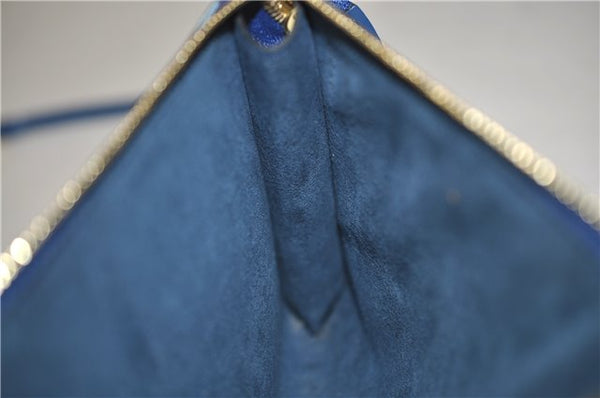 Authentic Louis Vuitton Epi Pochette Accessoires Pouch Blue M52945 LV 0319F
