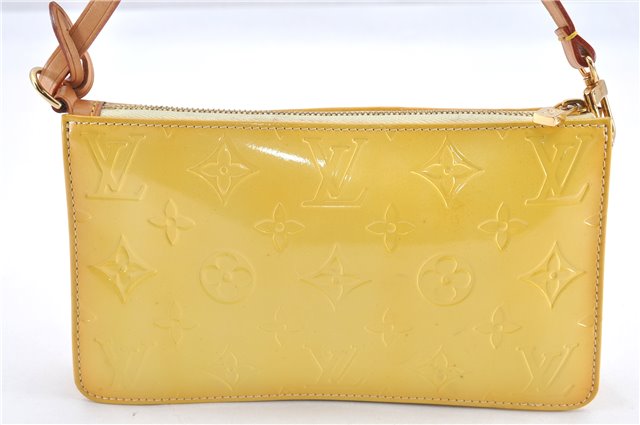 Authentic Louis Vuitton Vernis Lexington Hand Bag Pouch Yellow M91058 LV 0319G