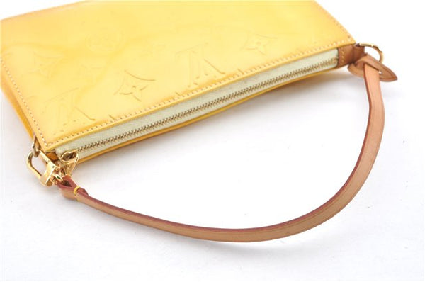 Authentic Louis Vuitton Vernis Lexington Hand Bag Pouch Yellow M91058 LV 0319G