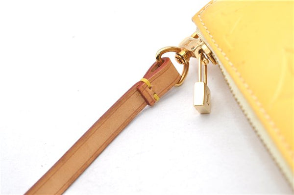 Authentic Louis Vuitton Vernis Lexington Hand Bag Pouch Yellow M91058 LV 0319G