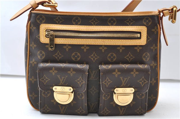 Authentic Louis Vuitton Monogram Hudson GM Shoulder Cross Bag M40045 LV 0320F