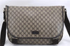 Authentic GUCCI Shoulder Cross Body Bag GG PVC Leather 201725 Brown 0321E