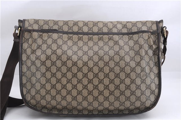 Authentic GUCCI Shoulder Cross Body Bag GG PVC Leather 201725 Brown 0321E
