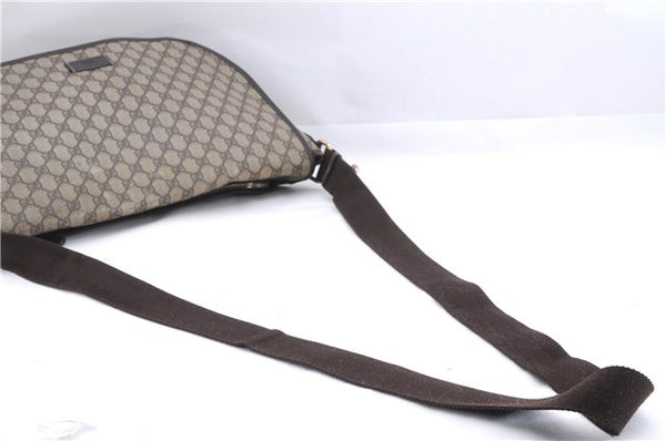 Authentic GUCCI Shoulder Cross Body Bag GG PVC Leather 201725 Brown 0321E