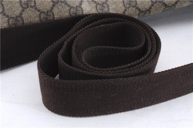 Authentic GUCCI Shoulder Cross Body Bag GG PVC Leather 201725 Brown 0321E