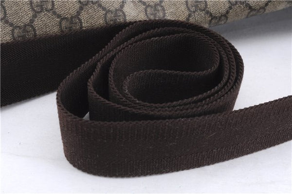 Authentic GUCCI Shoulder Cross Body Bag GG PVC Leather 201725 Brown 0321E