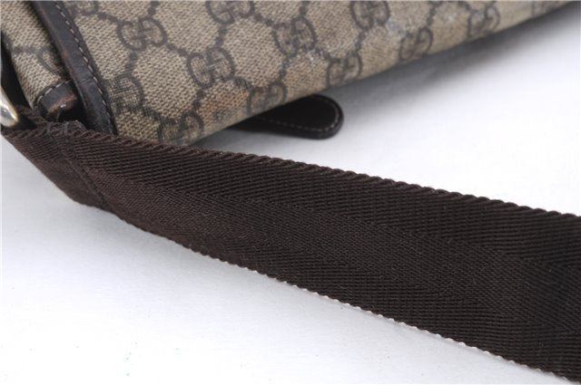 Authentic GUCCI Shoulder Cross Body Bag GG PVC Leather 201725 Brown 0321E