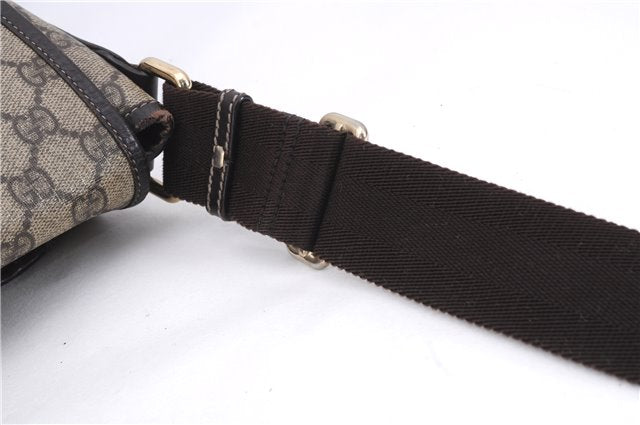 Authentic GUCCI Shoulder Cross Body Bag GG PVC Leather 201725 Brown 0321E