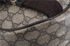 Authentic GUCCI Shoulder Cross Body Bag GG PVC Leather 201725 Brown 0321E