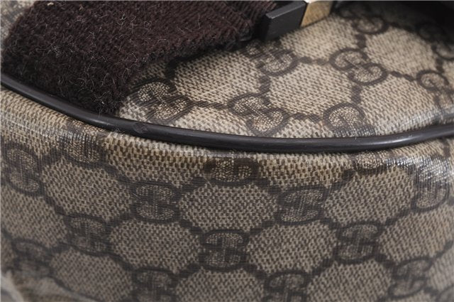 Authentic GUCCI Shoulder Cross Body Bag GG PVC Leather 201725 Brown 0321E