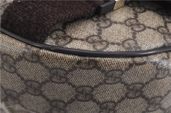 Authentic GUCCI Shoulder Cross Body Bag GG PVC Leather 201725 Brown 0321E