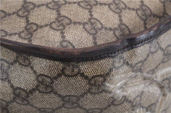 Authentic GUCCI Shoulder Cross Body Bag GG PVC Leather 201725 Brown 0321E