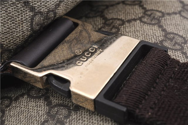 Authentic GUCCI Shoulder Cross Body Bag GG PVC Leather 201725 Brown 0321E