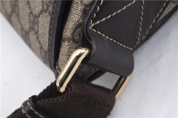 Authentic GUCCI Shoulder Cross Body Bag GG PVC Leather 201725 Brown 0321E