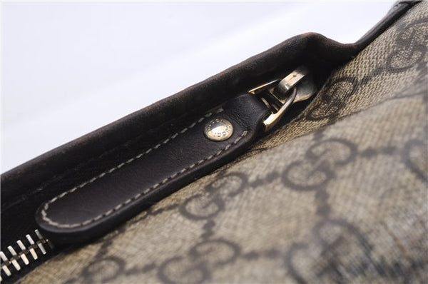 Authentic GUCCI Shoulder Cross Body Bag GG PVC Leather 201725 Brown 0321E