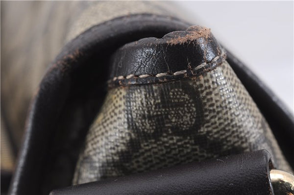 Authentic GUCCI Shoulder Cross Body Bag GG PVC Leather 201725 Brown 0321E