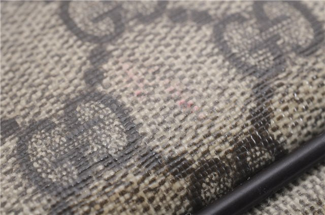 Authentic GUCCI Shoulder Cross Body Bag GG PVC Leather 201725 Brown 0321E