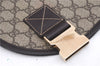 Authentic GUCCI Shoulder Cross Body Bag GG PVC Leather 201725 Brown 0321E