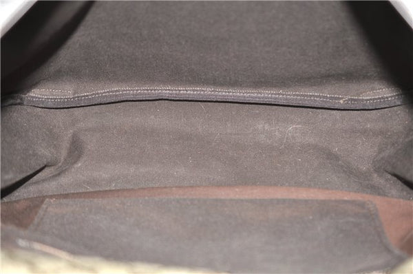 Authentic GUCCI Shoulder Cross Body Bag GG PVC Leather 201725 Brown 0321E