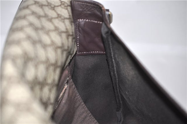 Authentic GUCCI Shoulder Cross Body Bag GG PVC Leather 201725 Brown 0321E