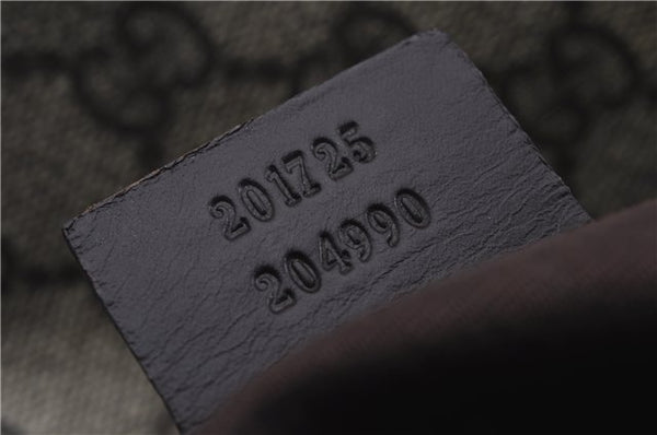 Authentic GUCCI Shoulder Cross Body Bag GG PVC Leather 201725 Brown 0321E