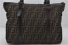 Authentic FENDI Zucca Vintage Shoulder Tote Bag Canvas Leather Brown 0323F