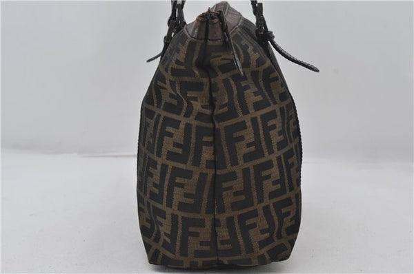 Authentic FENDI Zucca Vintage Shoulder Tote Bag Canvas Leather Brown 0323F