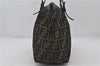 Authentic FENDI Zucca Vintage Shoulder Tote Bag Canvas Leather Brown 0323F