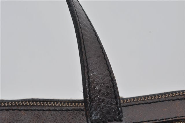 Authentic FENDI Zucca Vintage Shoulder Tote Bag Canvas Leather Brown 0323F