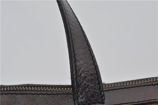 Authentic FENDI Zucca Vintage Shoulder Tote Bag Canvas Leather Brown 0323F