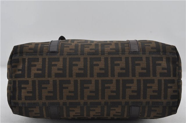 Authentic FENDI Zucca Vintage Shoulder Tote Bag Canvas Leather Brown 0323F