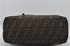 Authentic FENDI Zucca Vintage Shoulder Tote Bag Canvas Leather Brown 0323F