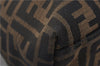 Authentic FENDI Zucca Vintage Shoulder Tote Bag Canvas Leather Brown 0323F