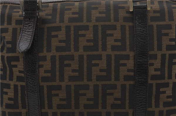 Authentic FENDI Zucca Vintage Shoulder Tote Bag Canvas Leather Brown 0323F
