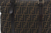 Authentic FENDI Zucca Vintage Shoulder Tote Bag Canvas Leather Brown 0323F