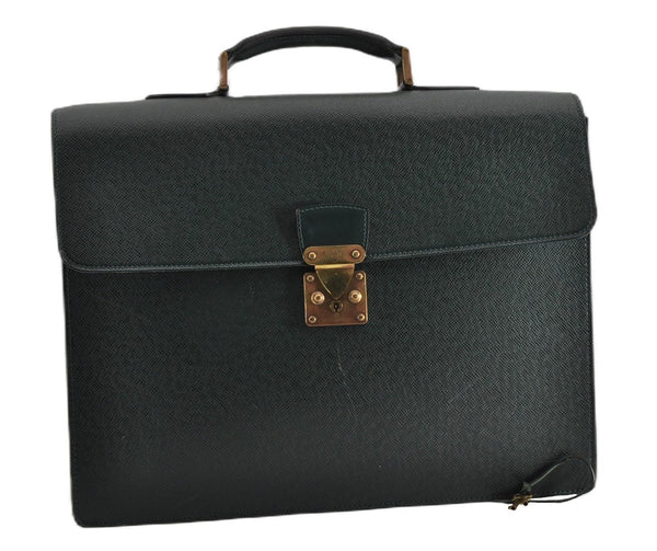 Auth Louis Vuitton Taiga Moskova Briefcase Business Bag M30034 Green Junk 0323G