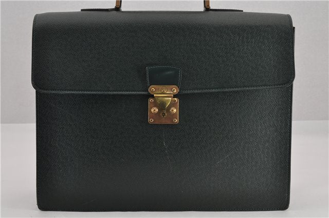 Auth Louis Vuitton Taiga Moskova Briefcase Business Bag M30034 Green Junk 0323G