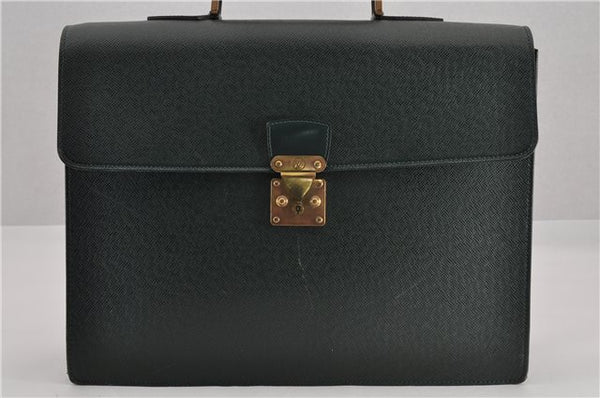 Auth Louis Vuitton Taiga Moskova Briefcase Business Bag M30034 Green Junk 0323G