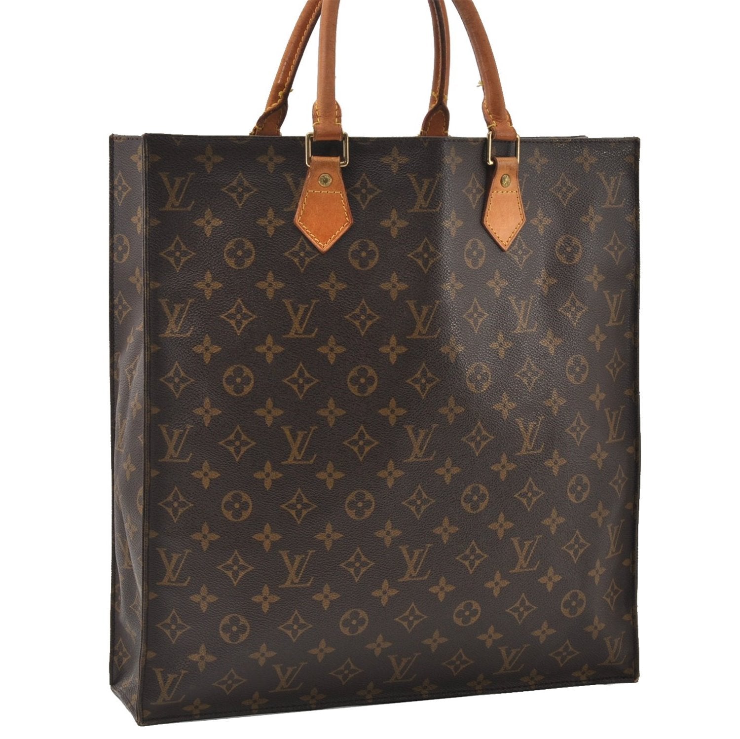 Authentic Louis Vuitton Monogram Sac Plat Hand Tote Bag M51140 LV 0324G