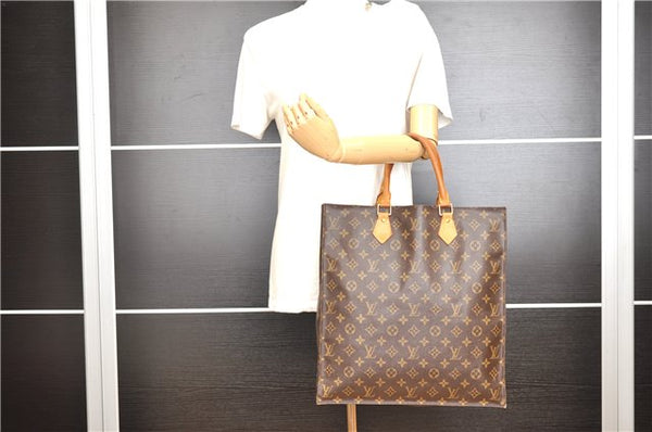 Authentic Louis Vuitton Monogram Sac Plat Hand Tote Bag M51140 LV 0324G