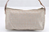Authentic FENDI Zucchino Shoulder Bag Purse Canvas Leather Pink Beige 0326G