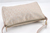 Authentic FENDI Zucchino Shoulder Bag Purse Canvas Leather Pink Beige 0326G